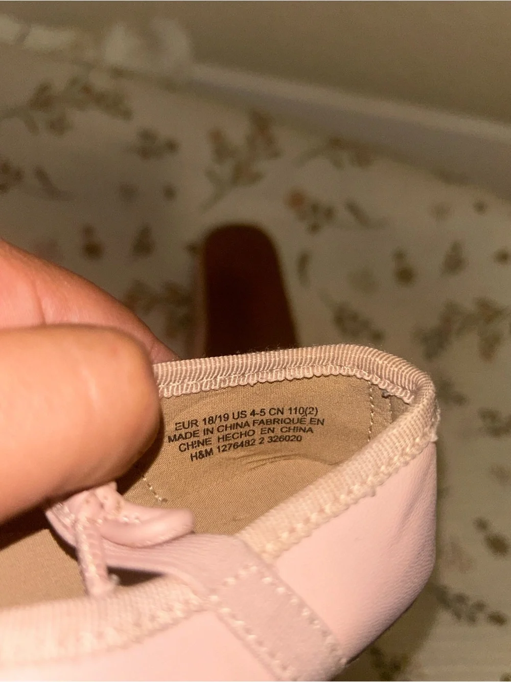 H&M Light Pink Baby Ballet Shoes with Bow
